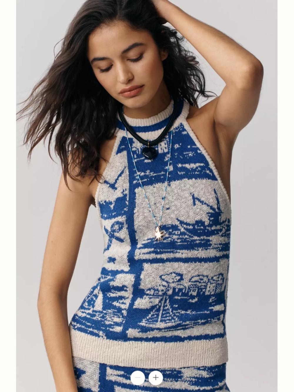 Anthropologie Maeve Nautical Halter Tank Sweater